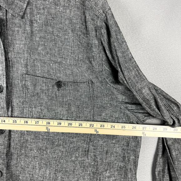 Zac and Rachel Linen Blend Tunic Top Womens 1X Gray Button Up Long Sleeve NWT - Picture 8 of 16
